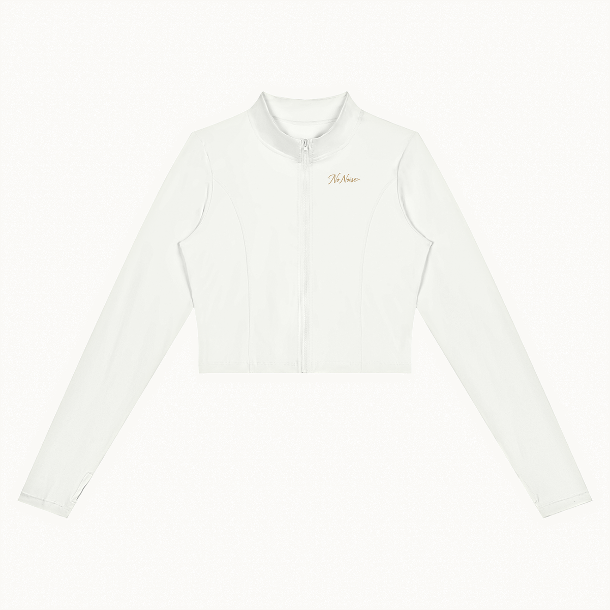Form Cropped Jacket — Chalk — product view on warm ivory.