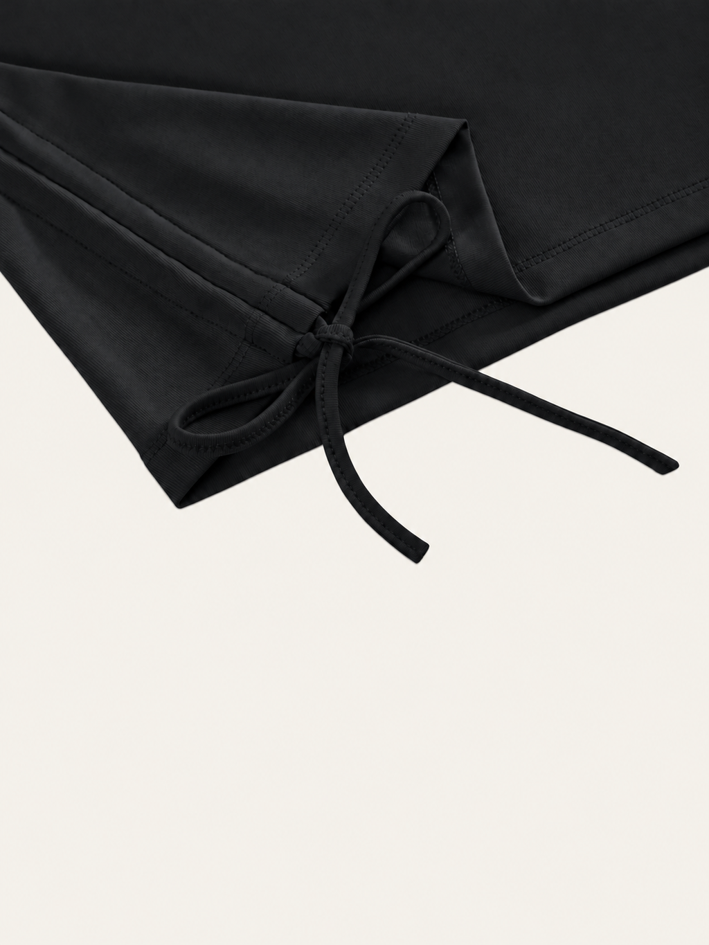 NO NOISE black ruched square-neck top — side tie detail