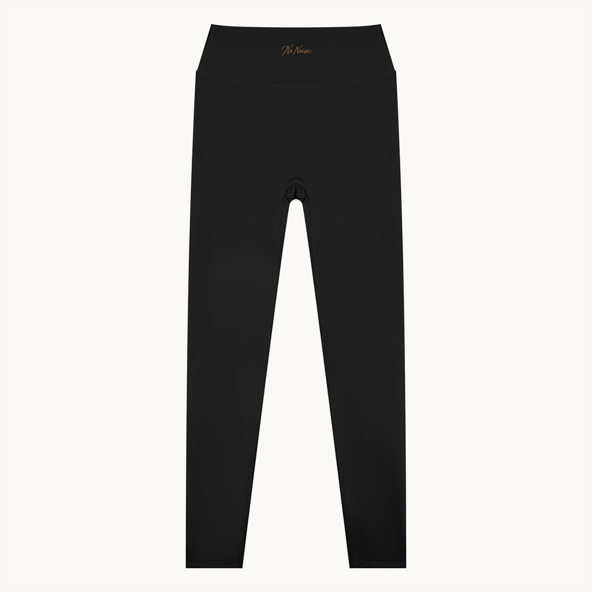 Poise High-Rise Leggings — Onyx, black, front flat view. On warm ivory.