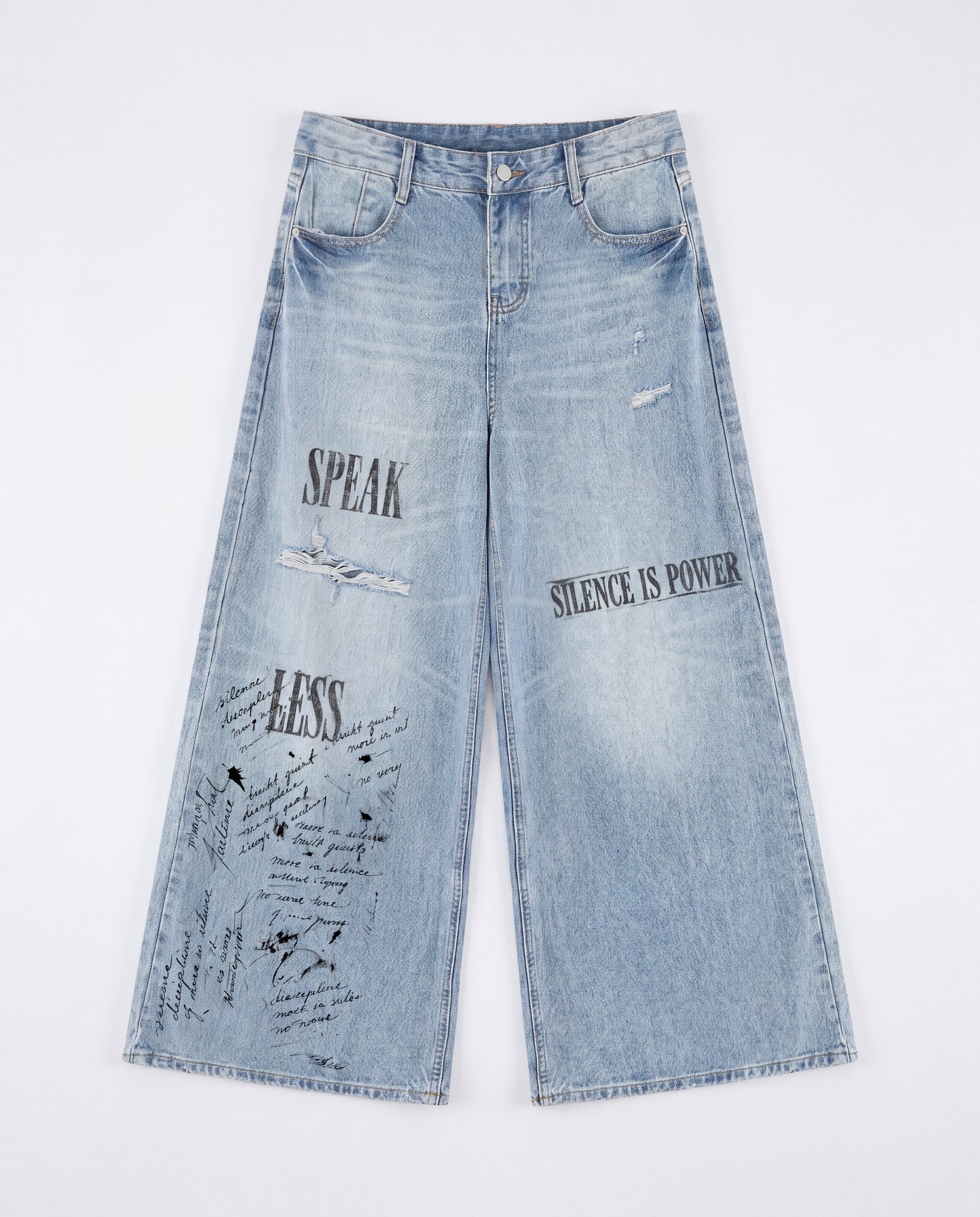 NO NOISE HER Speak Less Wide Leg Jean — flat lay