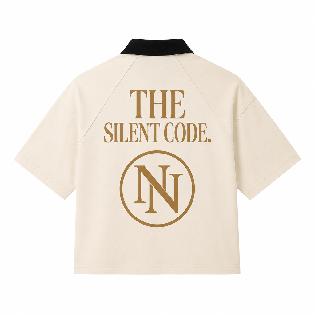NO NOISE THE SILENT CODE COLOR BLOCK SHIRT — APRICOT — View 2