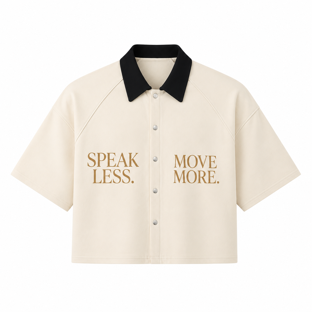 NO NOISE THE SILENT CODE COLOR BLOCK SHIRT — APRICOT